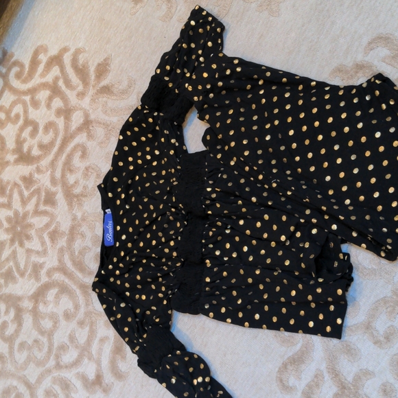 Little girl black and gold polkadot outfit size 5 - Picture 1 of 2